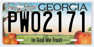 GA license plate PWO2171