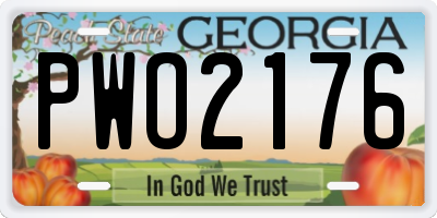 GA license plate PWO2176