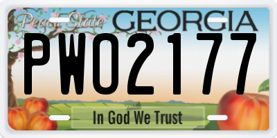 GA license plate PWO2177