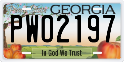 GA license plate PWO2197