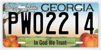 GA license plate PWO2214