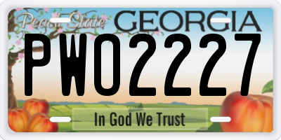 GA license plate PWO2227