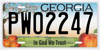 GA license plate PWO2247
