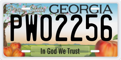 GA license plate PWO2256