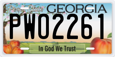 GA license plate PWO2261