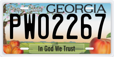 GA license plate PWO2267
