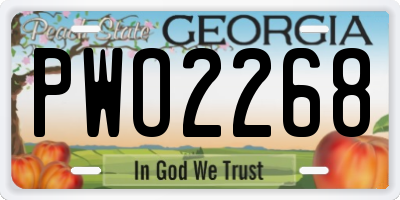 GA license plate PWO2268
