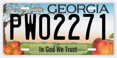 GA license plate PWO2271