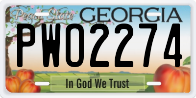 GA license plate PWO2274