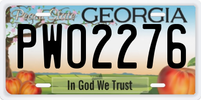 GA license plate PWO2276