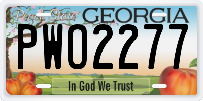 GA license plate PWO2277