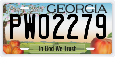 GA license plate PWO2279