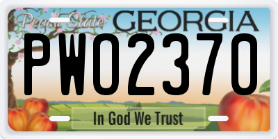 GA license plate PWO2370