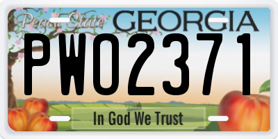 GA license plate PWO2371