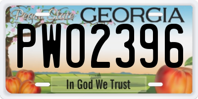 GA license plate PWO2396