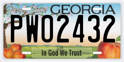 GA license plate PWO2432