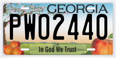 GA license plate PWO2440