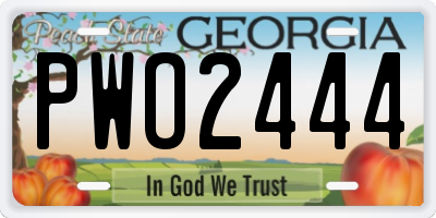 GA license plate PWO2444