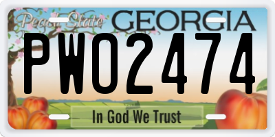 GA license plate PWO2474