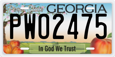 GA license plate PWO2475