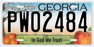GA license plate PWO2484