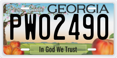 GA license plate PWO2490