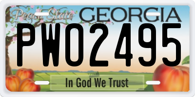 GA license plate PWO2495