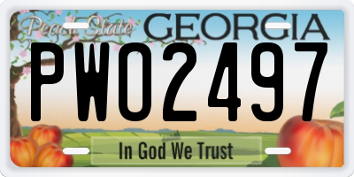 GA license plate PWO2497