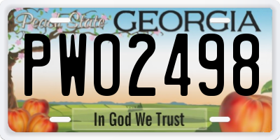 GA license plate PWO2498