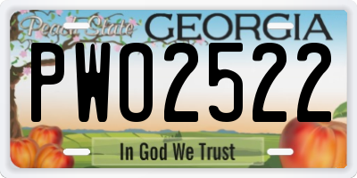 GA license plate PWO2522