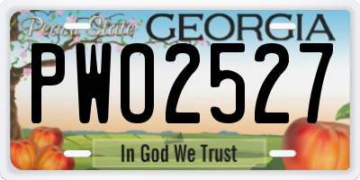 GA license plate PWO2527