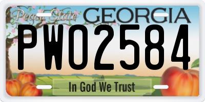 GA license plate PWO2584
