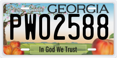 GA license plate PWO2588