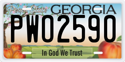 GA license plate PWO2590
