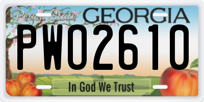 GA license plate PWO2610