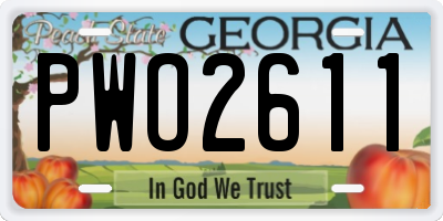 GA license plate PWO2611