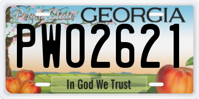 GA license plate PWO2621