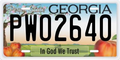 GA license plate PWO2640