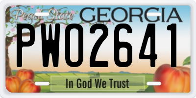 GA license plate PWO2641