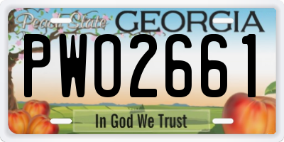 GA license plate PWO2661