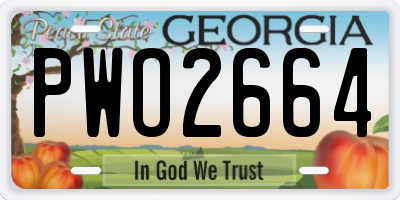 GA license plate PWO2664