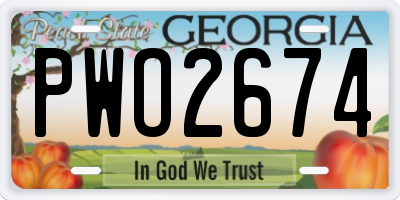 GA license plate PWO2674