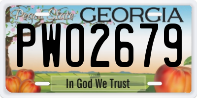 GA license plate PWO2679