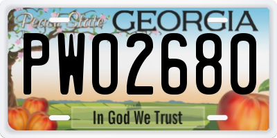 GA license plate PWO2680