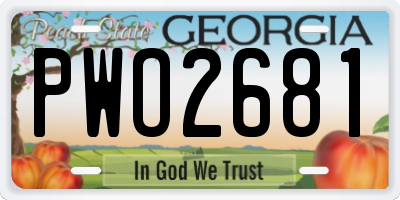GA license plate PWO2681