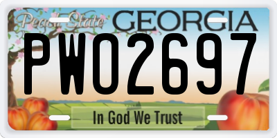 GA license plate PWO2697