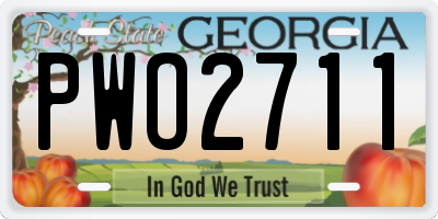 GA license plate PWO2711