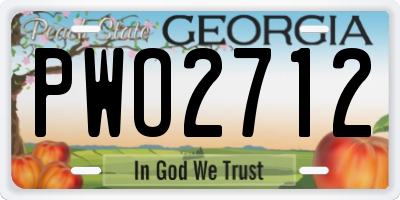 GA license plate PWO2712