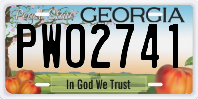 GA license plate PWO2741