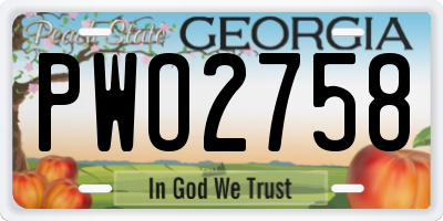 GA license plate PWO2758